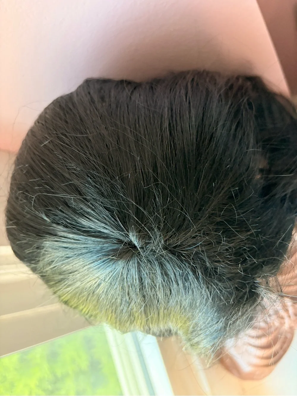 Straight black long wig